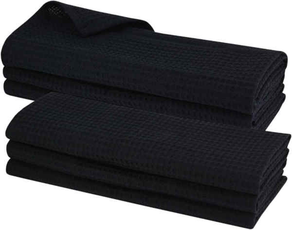 Engelland Geschirrtuch Poliertuch, (Vorteils-Set, 6-tlg, Waffel-Pique), 100 % Baumwolle, integrierte Aufhängeschlaufe, 70 x 50 cm