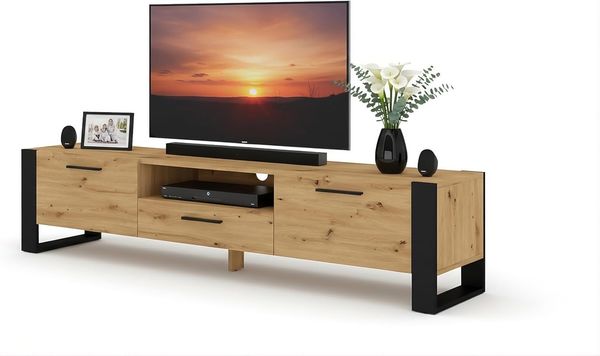 TV-Schrank NUKA, 200 cm, Eiche Artisan.