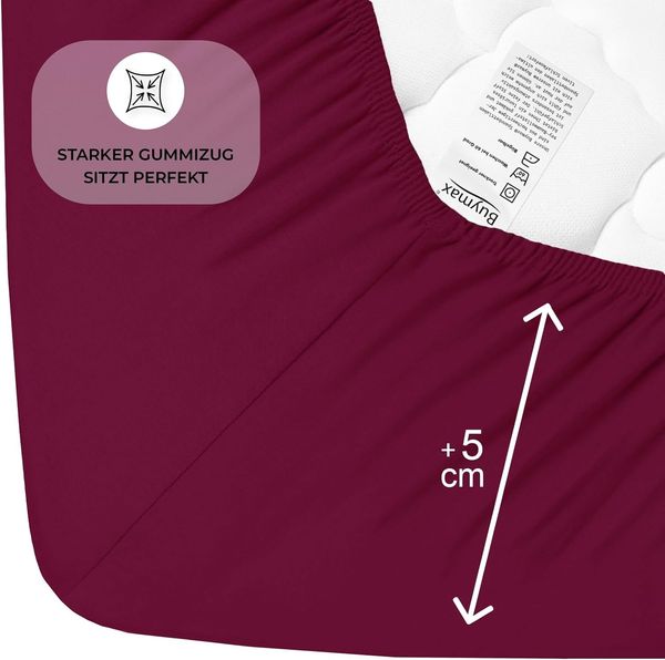 Buymax Spannbettlaken Topper, Spannbetttuch für Topper bis 12 cm Höhe, 100% Baumwolle Jersey, Jersey, Gummizug: Rundumgummi, Pflegeleicht und Atmungsaktiv, in Verschiedenen Farben und Größen Bild 4