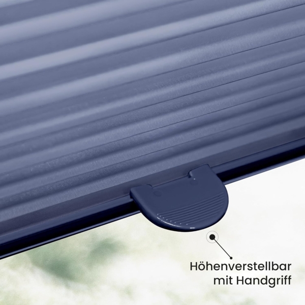 Sonello Plissee Klemmfix ohne Bohren 100x200 cm Blau Faltrollo Plisseerollo Jalousie für Tür & Fenster Blickdicht Sichtschutz Sonnenschutz Fertifplissee Rollo Bild 4