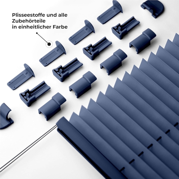 Sonello Plissee Klemmfix ohne Bohren 100x200 cm Blau Faltrollo Plisseerollo Jalousie für Tür & Fenster Blickdicht Sichtschutz Sonnenschutz Fertifplissee Rollo Bild 2