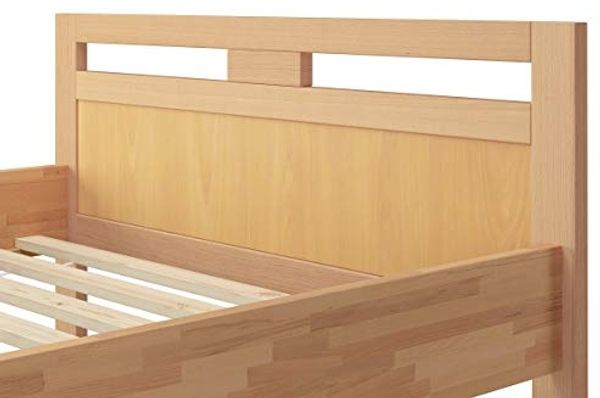 Erst-Holz Massivholzbett Seniorenbett Buche natur 120x200 Einzelbett Hohes Bett Komforthöhe 60. 74-12 oR