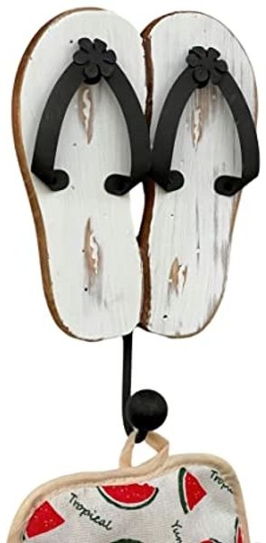 Wandgarderobe Sandalen Holz Metall Weiß Handtuchhalter MR82 Garderobenhaken Garderobe Wand Handtuchhaken Vintage Einzeln