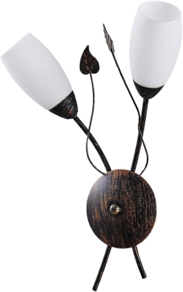 Lindby Wandleuchte Stefania, Metall, Braun IP20, 2 x 8 W LED