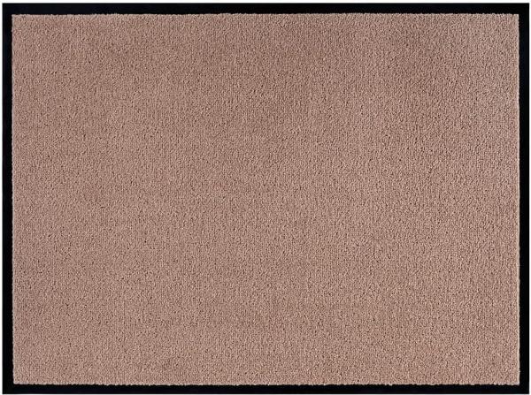 Teppich Boss waschbare In- & Outdoor Fußmatte Uni einfarbig - beige - 60 x 80 x 0,7 cm