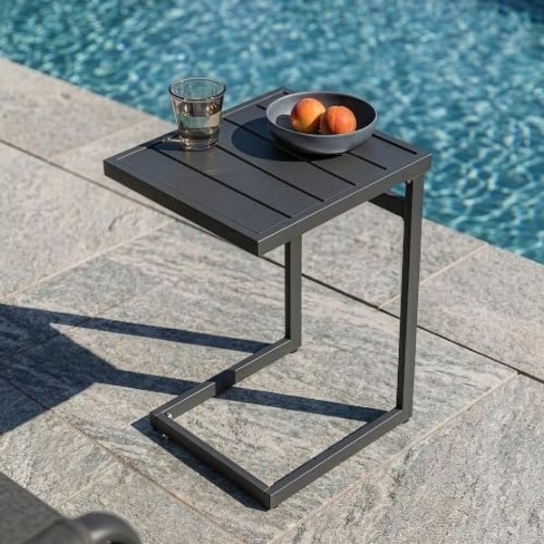 casa. pro Beistelltisch, outdoor »Gaby« C-Form Stahl 58 x 40 x 30 cm Anthrazitgrau