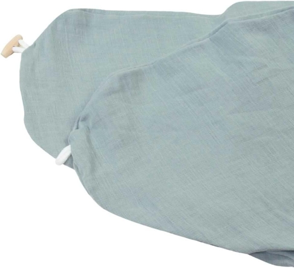 HOBEA-Germany Stillkissenbezug für Stillkissen 190cm Designs (Musselin graublau)