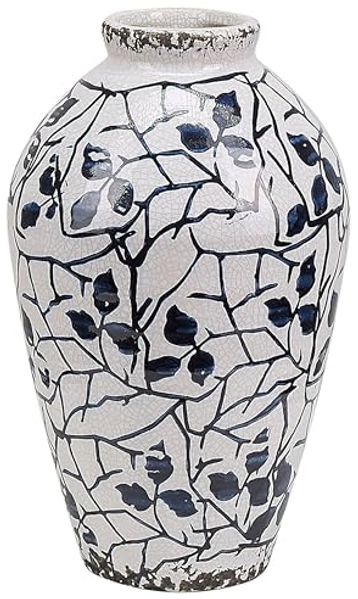 Blumenvase MALLIA Steinzeug 22 cm Weiß