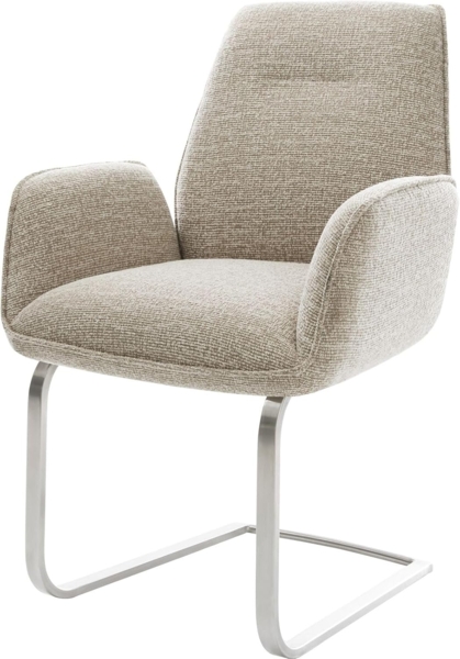 Freischwinger Zoa-Flex Webstoff Soft Beige Freischwinger flach Edelstahl Taschenfederkern Bild 1