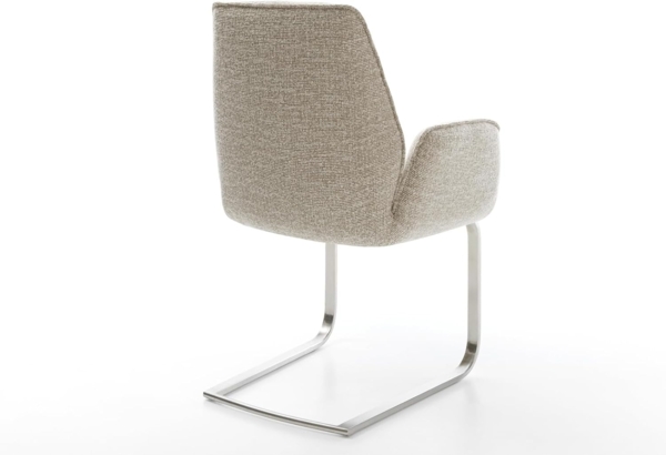 Freischwinger Zoa-Flex Webstoff Soft Beige Freischwinger flach Edelstahl Taschenfederkern Bild 6