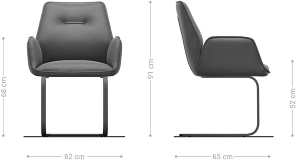 Freischwinger Zoa-Flex Webstoff Soft Beige Freischwinger flach Edelstahl Taschenfederkern Bild 7