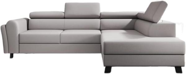 Designer Sofa Kira mit Schlaf- und Klappfunktion Stoff Beige Rechts