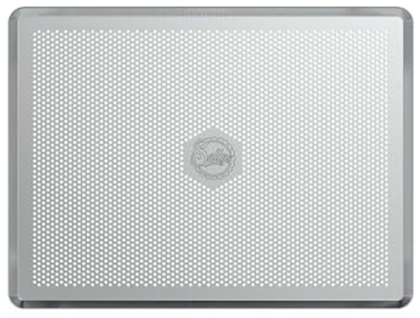 Sallys Backblech aus unbeschichtetes Aluminium, hitzebeständig bis 250 °C, Aluminium, Perforiertes Design