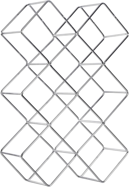 DESIGN DELIGHTS Weinregal WEINFLASCHENHALTER "CUBE", Metall, 37,5 cm, Weinregal, Farbe: silbe