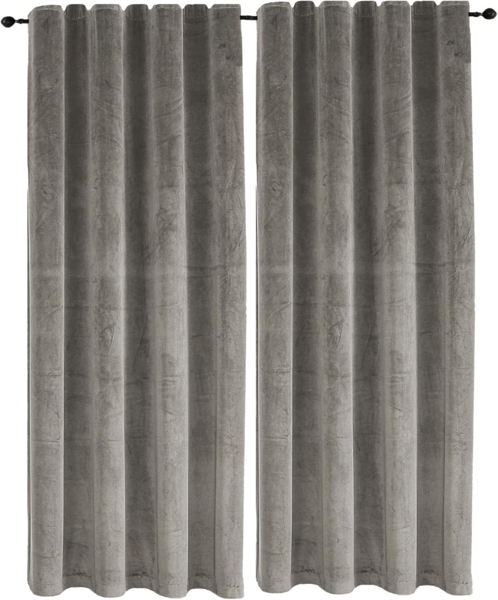 Haus und Deko Gardine Samt Vorhang 2er Set Kräuselband 140x175 cm Verdunkelungsvorhang Samt, Kräuselband (2 St), Polyester