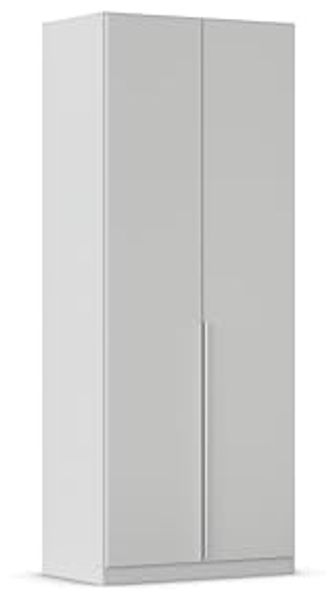 Rauch Möbel Alabama Drehtürenschrank Schrank Kleiderschrank Grau, 2-türig, Inklusive Zubehörpaket Basic, 1 Kleiderstange, 2 Einlegeböden, BxHxT 91 x 229 x 54 cm