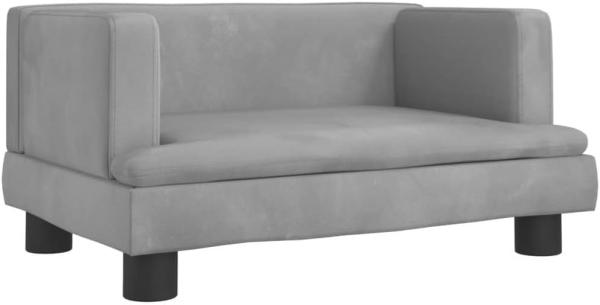 Kindersofa Hellgrau 60x40x30 cm Samt