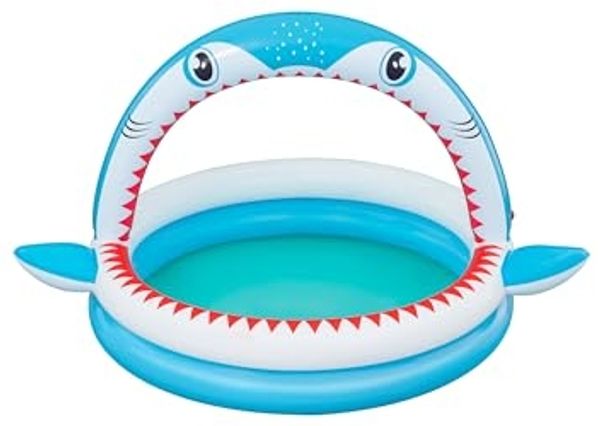 Bestway Sharktastic Kids aufblasbarer Sprinkler-Spielpool 1 63 m x 1 27 m x 92 cm