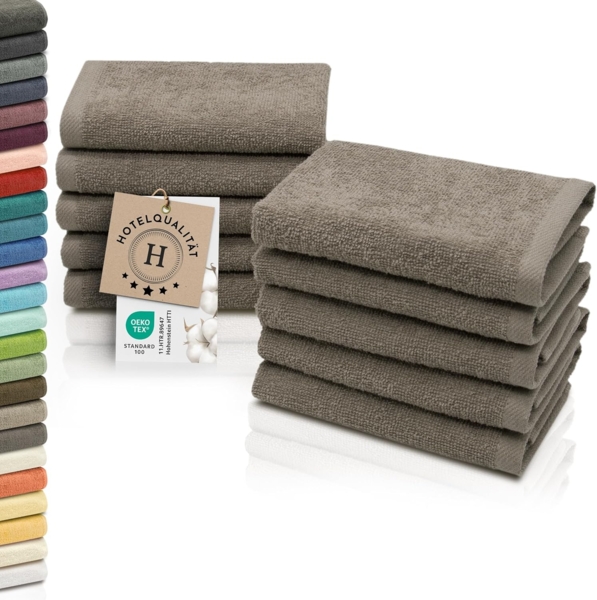 ZOLLNER Seiftuch, (10-St), 30 x 30 cm, 100% Baumwolle, vom Hotelwäschespezialisten