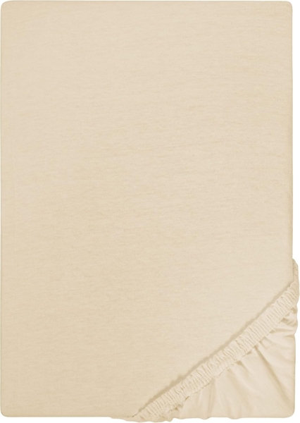 Biberna Jersey-Spannbetttuch, 100 % Baumwolle, Kitt, 1x 180x200 cm - 200x200 cm