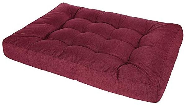 Palettenkissen Palettenauflage Leinen Sitzkissen Palettenpolster Polster Palettensofa Paletten Kissen Outdoor Sitzauflage - 120x80x18CM weinrot
