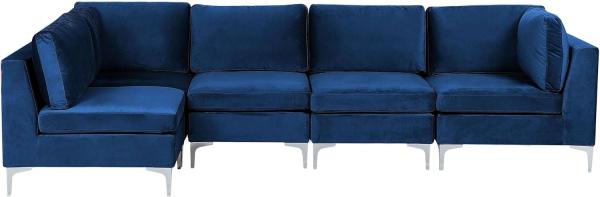 Ecksofa EVJA Marineblau Samtstoff