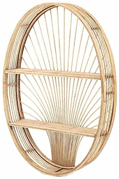 KidsDepot Messa Rattan Wandregal Holz natur