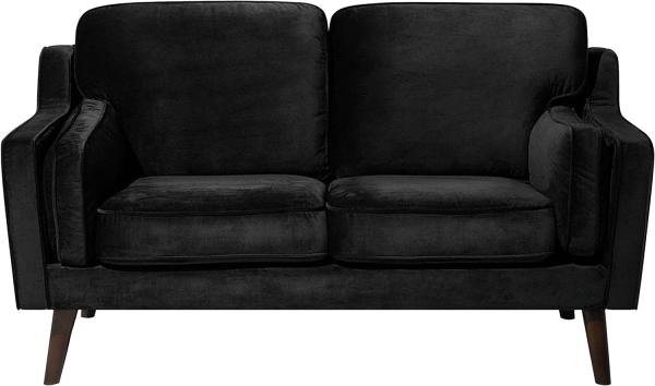 2-Sitzer Sofa Samtstoff schwarz LOKKA