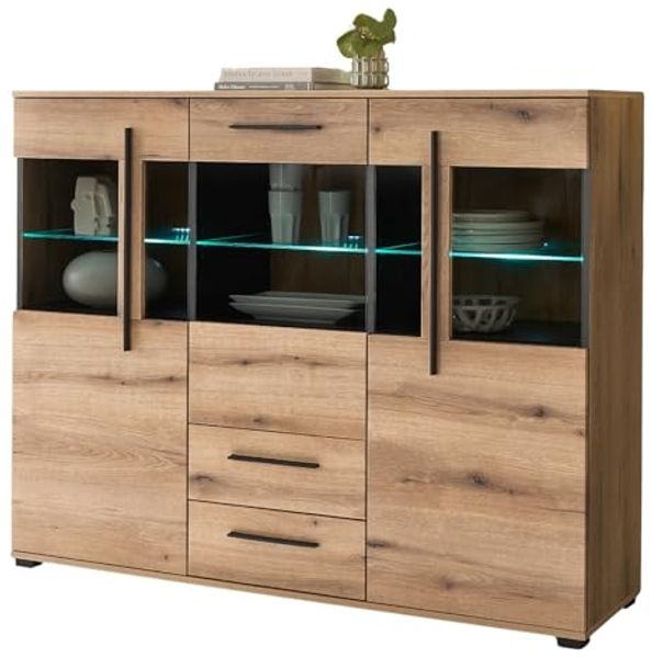 Highboard Design-D in Evoke Eiche 160 x 126 cm