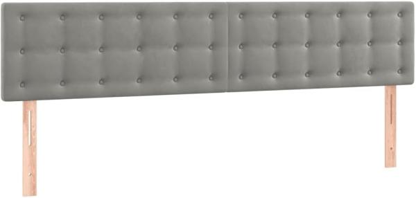 vidaXL Boxspringbett mit Matratze & LED Hellgrau 180x200 cm Samt 3134657 Bild 7