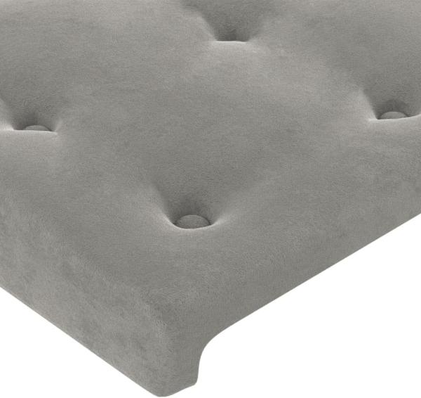 vidaXL Boxspringbett mit Matratze & LED Hellgrau 180x200 cm Samt 3134657 Bild 8