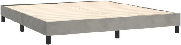 vidaXL Boxspringbett mit Matratze & LED Hellgrau 180x200 cm Samt 3134657 Bild 5