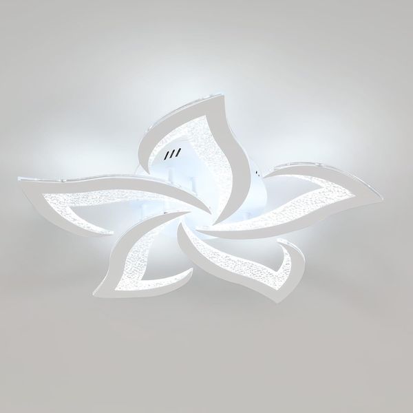 Comely Deckenlampe, LED Deckenleuchte 60W 6750LM, Kaltes Weiß 6500K Moderne Blütenblatt Design für Wohnzimmer Küche Schlafzimmer Esszimmer, Dia 60cm