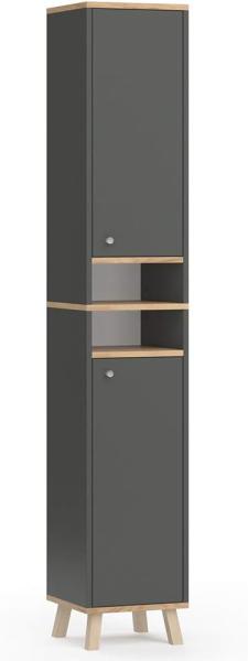 Vicco Hochschrank Badschrank Regalschrank Senyo GK Oak/ANT Badezimmer Badmöbel