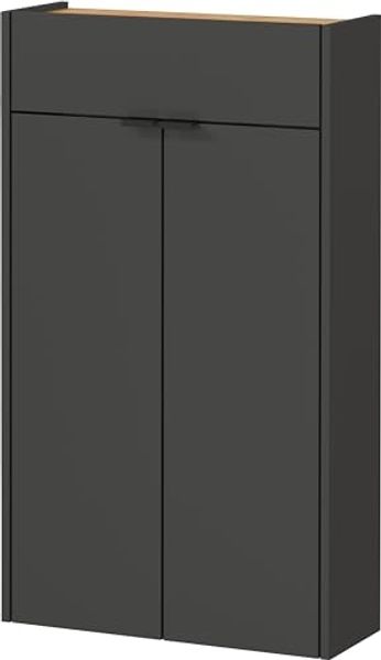 Germania Hängender Mehrzweckschrank 1397-549 GW-Ameca, in Graphit/Eiche, geringe Tiefe, optimal für schmale Flure, 56 x 97 x 22 cm (BxHxT)