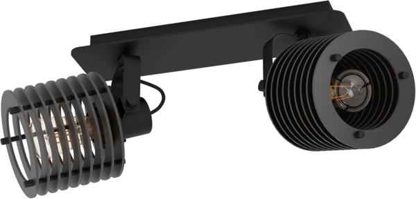 Eglo 900741 Spotleuchte SEGOVIA Stahl schwarz E27 2X40W L:33. 5cm H:18. 5cm dimmbar