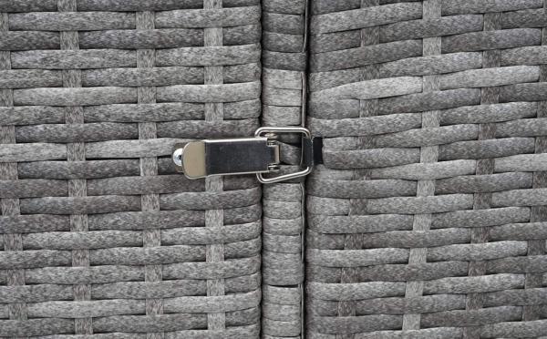 3er-Mülltonnenverkleidung HWC-E25, Mülltonnenbox Mülltonnenabdeckung, Poly-Rattan 3x120l ~ grau Bild 6