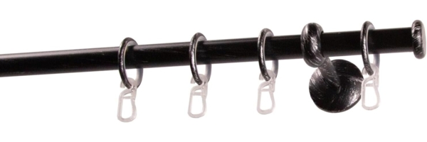 GARESA Gardinenstange ESPERANCA, Ø 16 mm, 1-läufig, Wunschmaßlänge, verschraubt, Metall, rustikale Vorhanggarnitur, verlängerbar, Eisen, Endkappe, mit Ringe