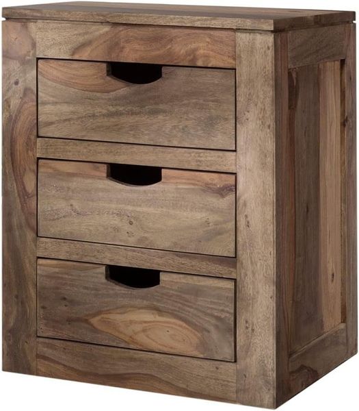 Rollcontainer Sheesham 45x40x60 grau geölt NATURE GREY #714