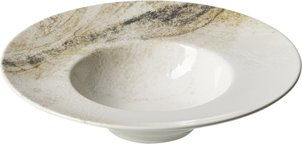 Ritzenhoff & Breker Pastateller AREZZO, Weiß. Braun, Rund, Ø 28 cm, (1 St), spülmaschinengeeignet