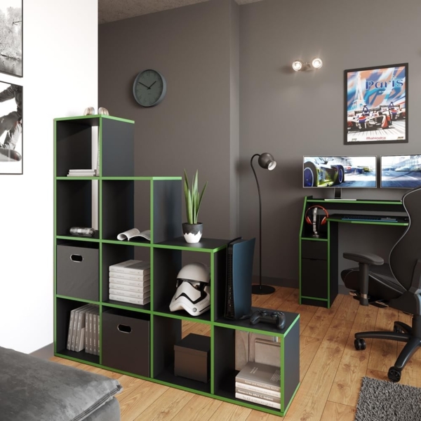 Vicco Treppenregal Schwarz/Grün 142.5 x 140 cm Bild 2