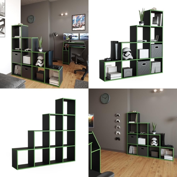 Vicco Treppenregal Schwarz/Grün 142.5 x 140 cm Bild 8