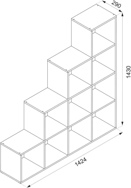 Vicco Treppenregal Schwarz/Grün 142.5 x 140 cm Bild 3