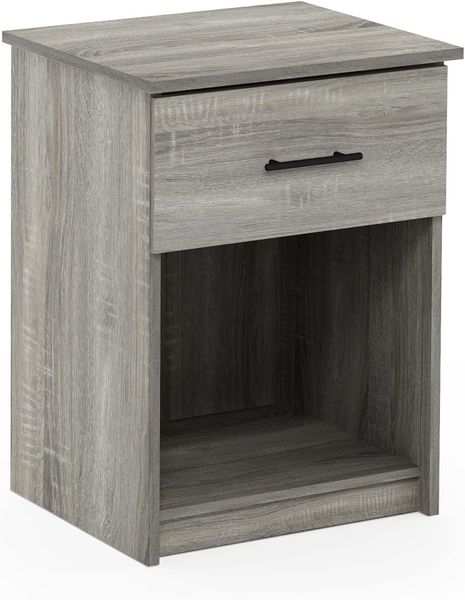 Furinno Tidur Nachttisch, Holz, French Oak Grey, 1-Pack Handle