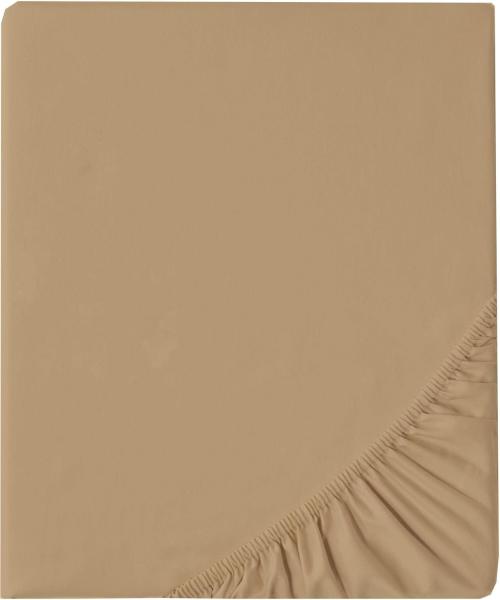 aqua-textil Spannbettlaken Luxury Spannbetttuch Mako Satin Laken 90x190cm taupe, Baumwolle, (1 Stück), für herkömmliche Matratzen,leicht beziehbar,Rundumgummi,waschbar