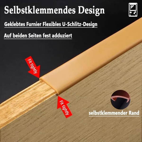 Kantenumleimer selbstklebend, Kantenschutz Baby, Eckenschutz Kantenschutz, U-Förmig TPE Kantenband für Schrankreparatur, Möbelrestaurierung und Renovierung (Beige,U25mm*3m) Bild 3