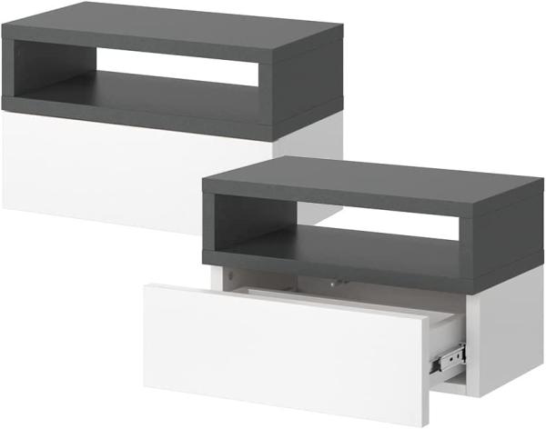 Nachttisch Urbano Anthrazit 2er Set Vicco