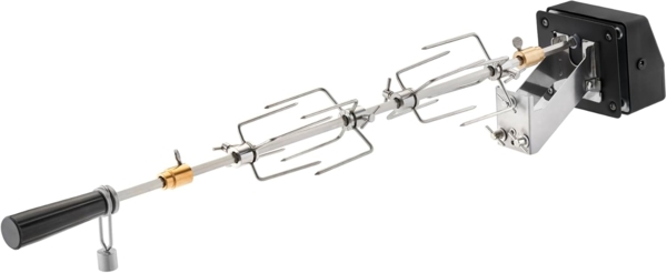 RÖSLE Premium-Drehspieß, Hochwertiger Grillspieß für RÖSLE BBQ-Stationen für VIDERO G2/G3, MAGNUM G3 und Kugelgrill No. 1 F60 mit Gourmetring, Traglast 10 kg, Edelstahl 18/10