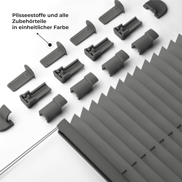 Sonello Plissee Klemmfix ohne Bohren 105x160 cm Anthrazit Faltrollo Plisseerollo Jalousie für Tür & Fenster Blickdicht Sichtschutz Sonnenschutz Fertifplissee Rollo Bild 2