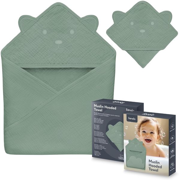 lionelo Kapuzenhandtuch MUSLIN HOODED TOWEL, Musselin 100% - Außergewöhnlich weich und sanft